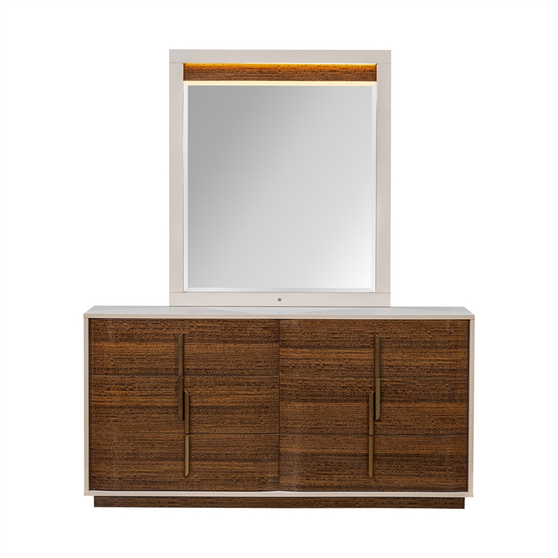 Pavira Dresser with Mirror - Walnut
