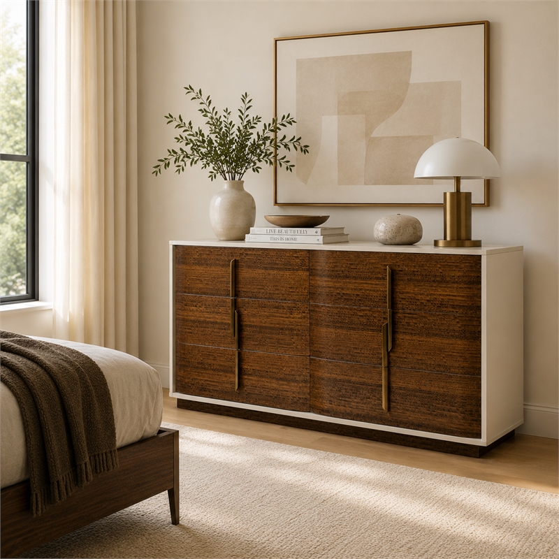 Pavira 6-Drawer Dresser - Walnut