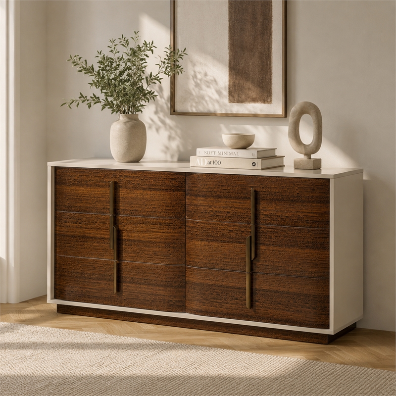 Pavira 6-Drawer Dresser - Walnut