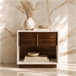 Pavira 1-Drawer Nightstand with LED Lights - Walnut