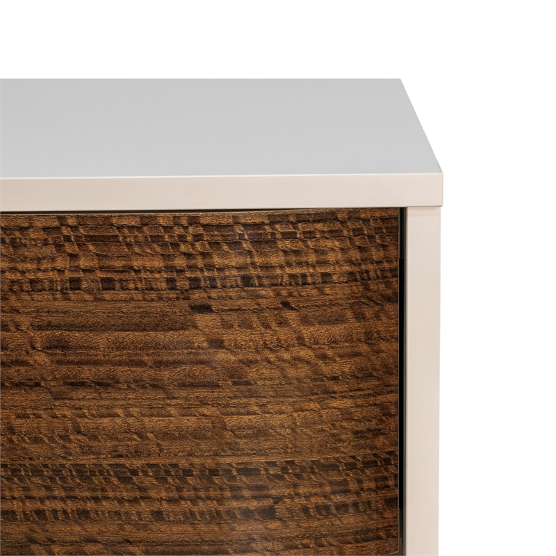 Pavira 1-Drawer Nightstand with LED Lights - Walnut