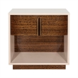 Pavira 1-Drawer Nightstand with LED Lights - Walnut