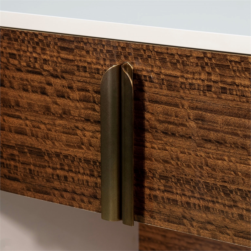 Pavira 1-Drawer Nightstand with LED Lights - Walnut