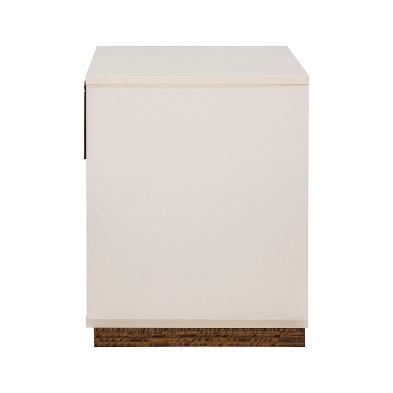 Pavira 1-Drawer Nightstand with LED Lights - Walnut