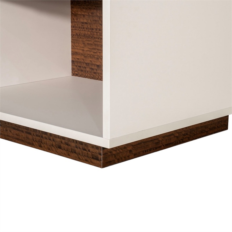 Pavira 1-Drawer Nightstand with LED Lights - Walnut