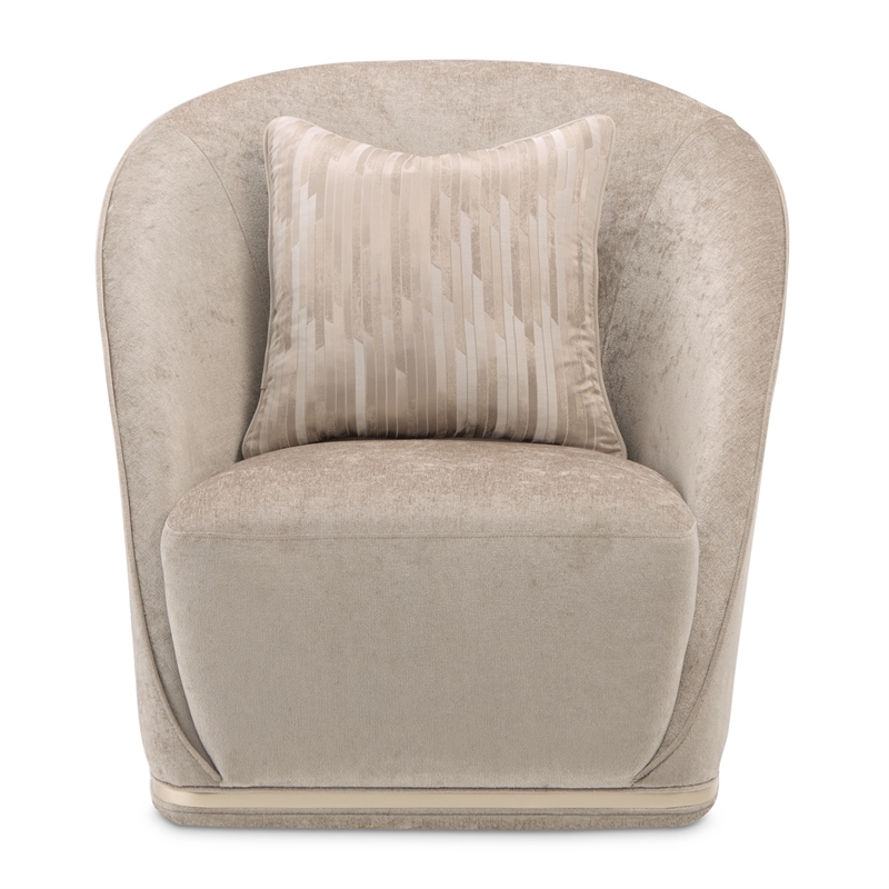 La Rachelle Chenille Swivel Chair - Lustre/Champagne