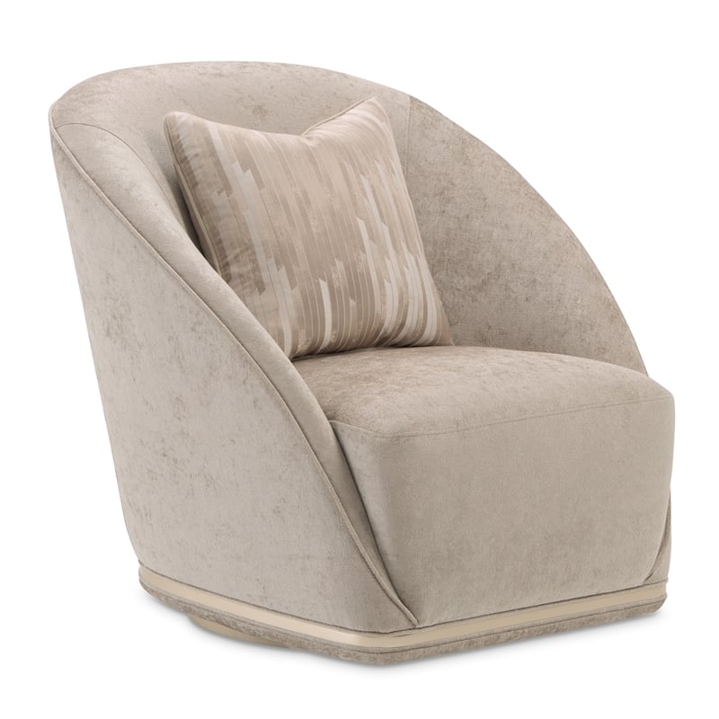 La Rachelle Chenille Swivel Chair - Lustre/Champagne