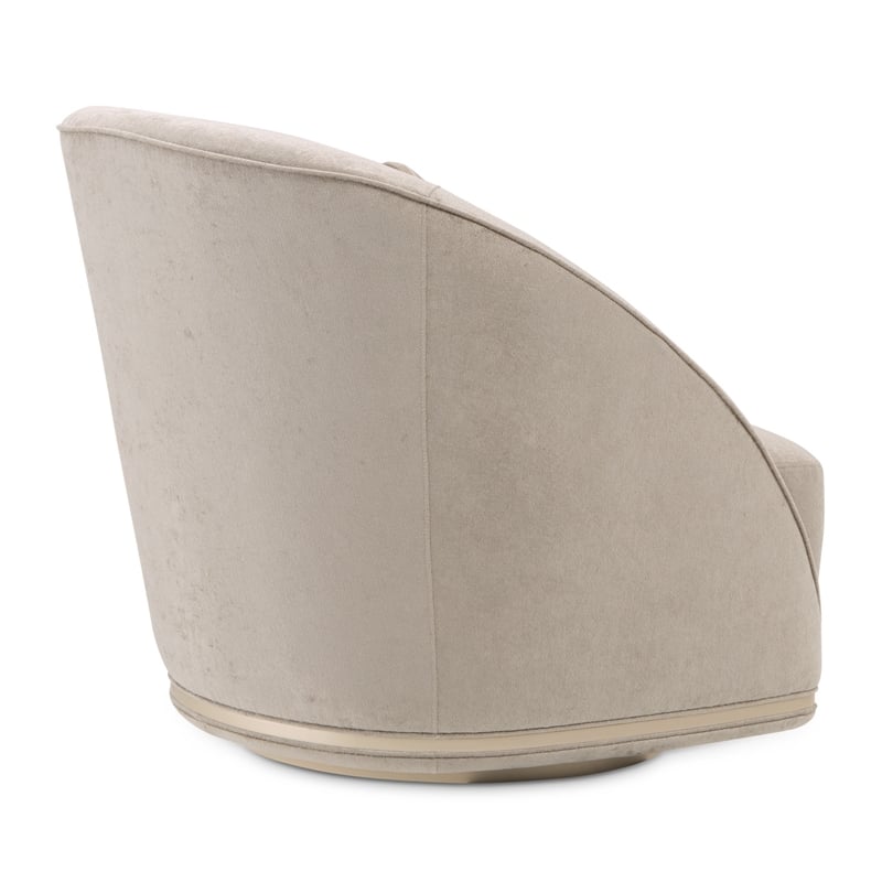 La Rachelle Chenille Swivel Chair - Lustre/Champagne
