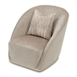 La Rachelle Chenille Swivel Chair - Lustre/Champagne