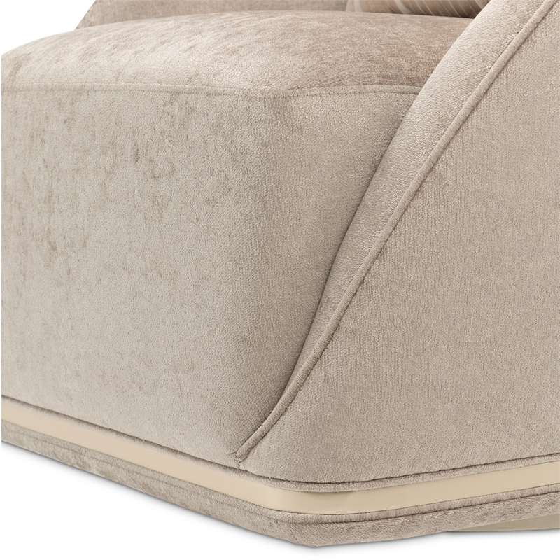 La Rachelle Chenille Swivel Chair - Lustre/Champagne