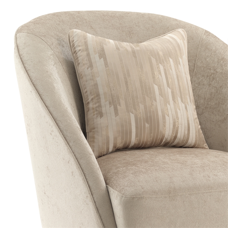 La Rachelle Chenille Swivel Chair - Lustre/Champagne