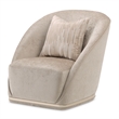 La Rachelle Chenille Swivel Chair - Lustre/Champagne