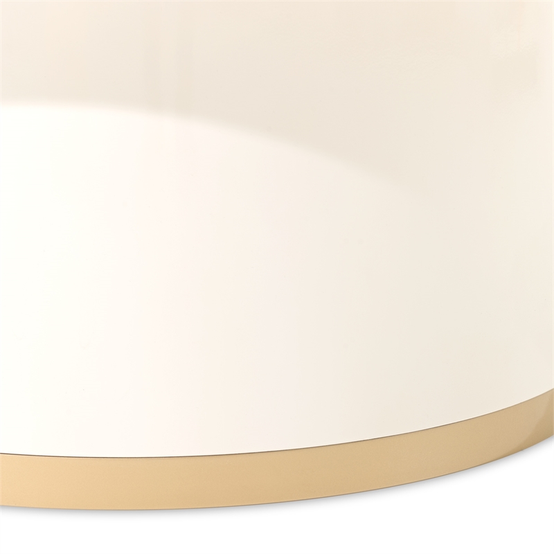 Gineverra Rectangular Cocktail Table - Ivory/Gold