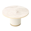 Gineverra Round Cocktail Table - Ivory/Gold