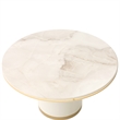 Gineverra Round Cocktail Table - Ivory/Gold
