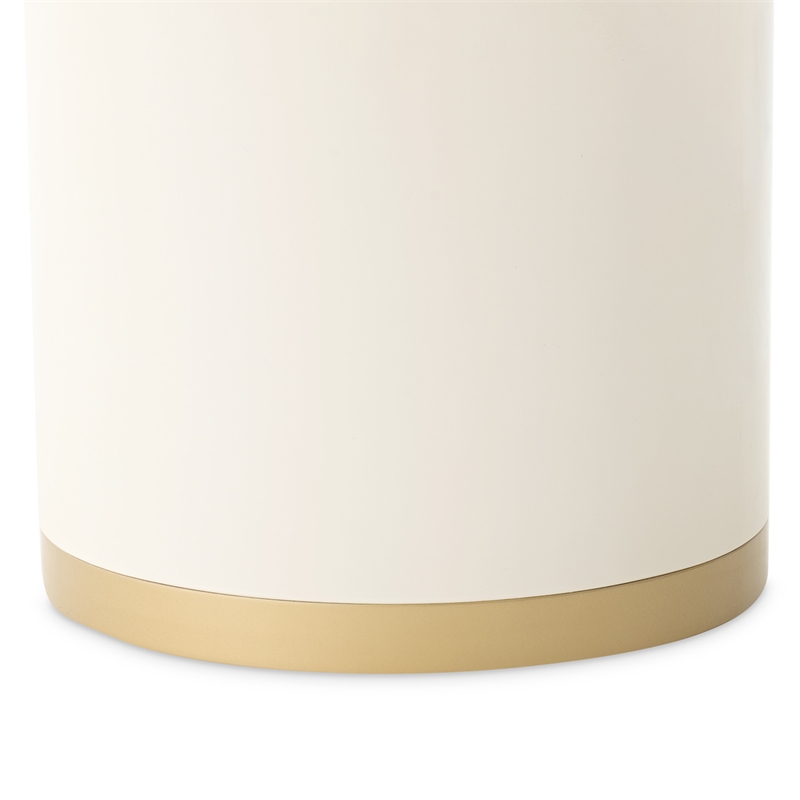 Gineverra Round Cocktail Table - Ivory/Gold