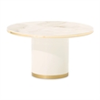 Gineverra Round Cocktail Table - Ivory/Gold