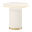 Gineverra Square End Table - Ivory/Gold
