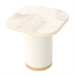 Gineverra Square End Table - Ivory/Gold