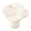Gineverra Square End Table - Ivory/Gold