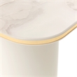 Gineverra Square End Table - Ivory/Gold