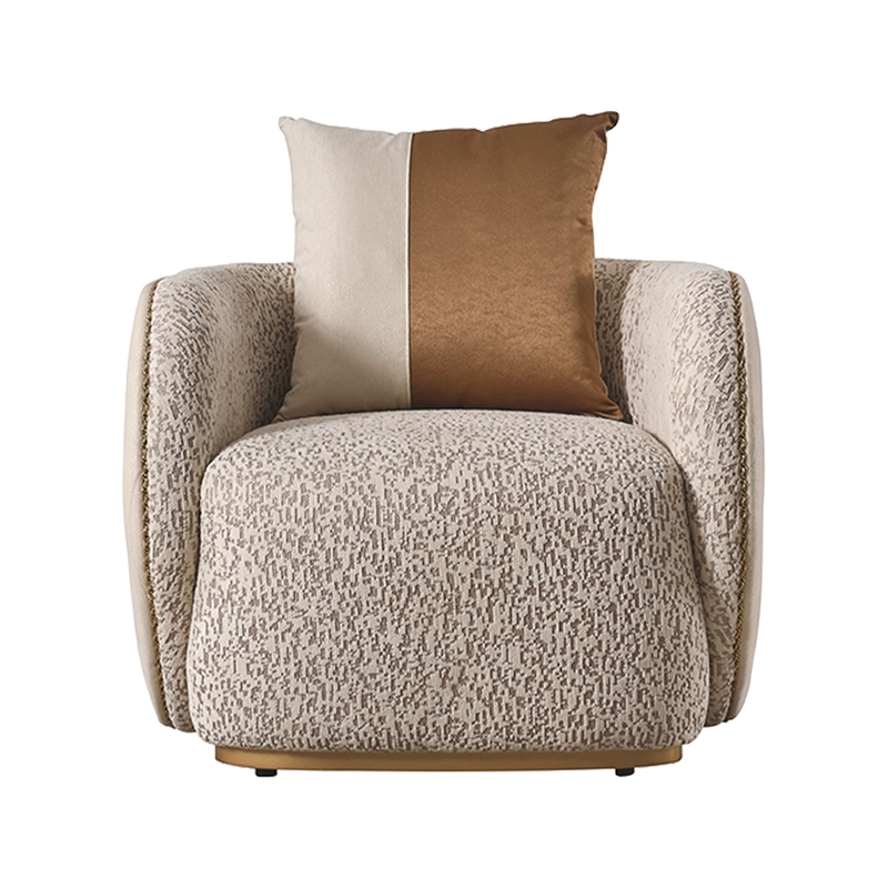 Gineverra Boucle Accent Chair - Biscotti/Ivory Gold