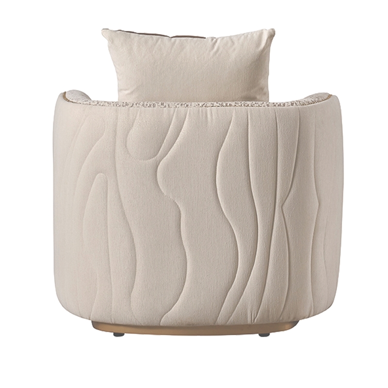 Gineverra Boucle Accent Chair - Biscotti/Ivory Gold