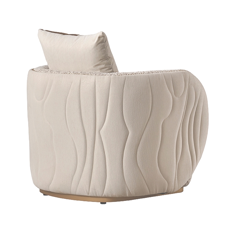 Gineverra Boucle Accent Chair - Biscotti/Ivory Gold