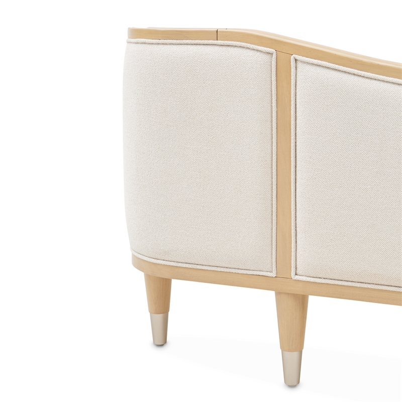 Camellia Field King Size Curved Chenille Bed - Cornsilk/Caramel