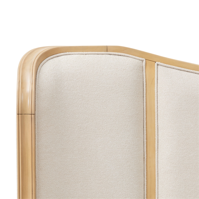Camellia Field King Size Curved Chenille Bed - Cornsilk/Caramel