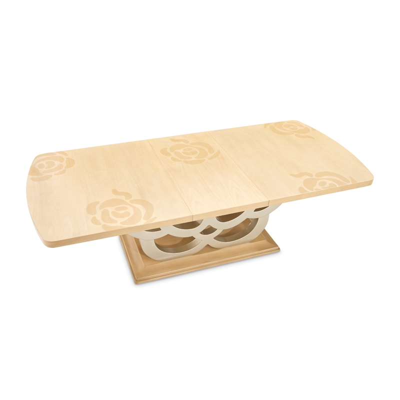 Camellia Field Extendable Pedestal Dining Table - Caramel
