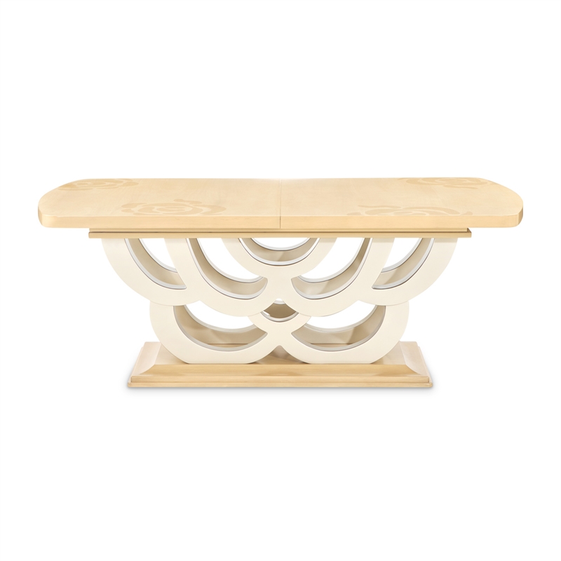 Camellia Field Extendable Pedestal Dining Table - Caramel