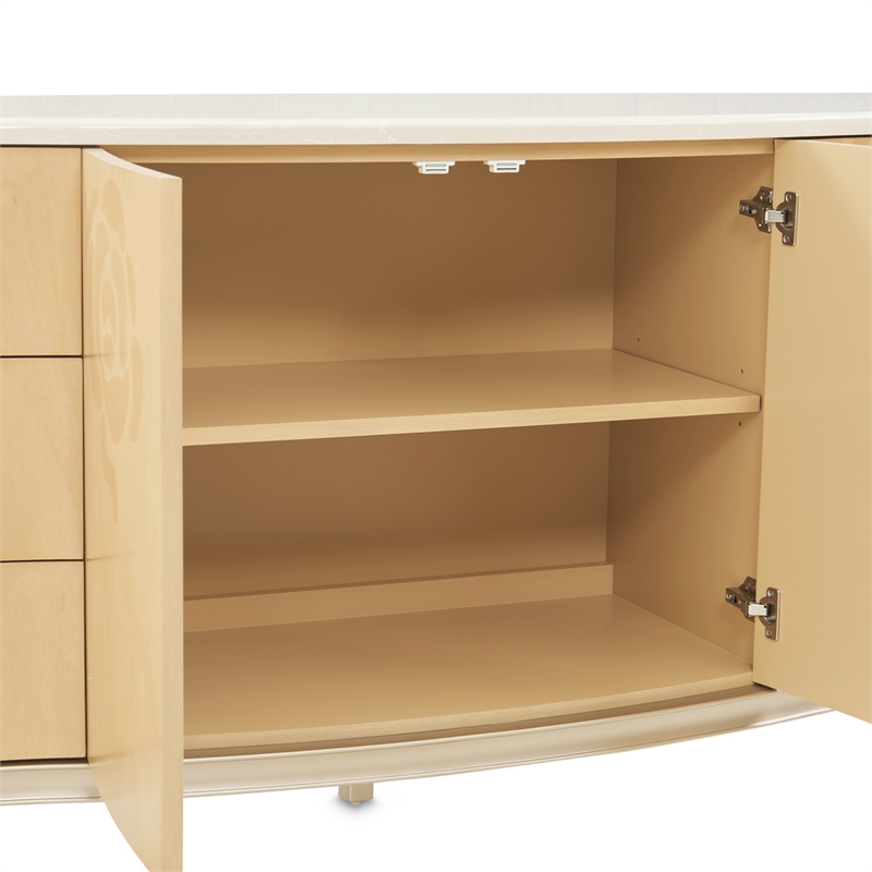 Camellia Field Dresser & Mirror - Caramel