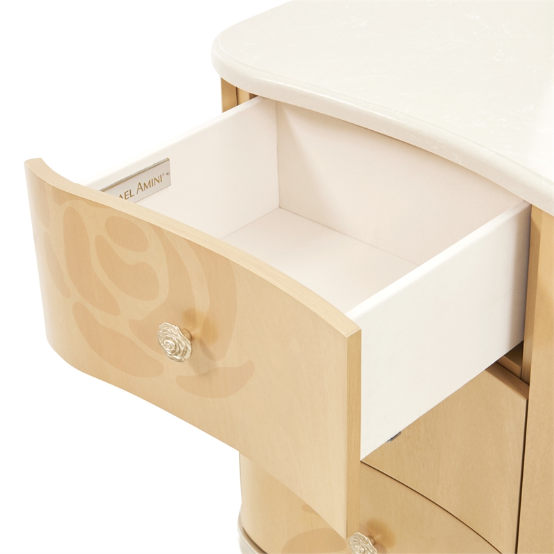 Camellia Field Dresser & Mirror - Caramel