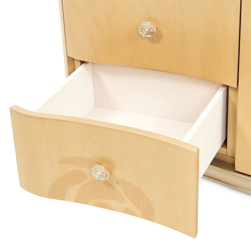 Camellia Field Dresser & Mirror - Caramel