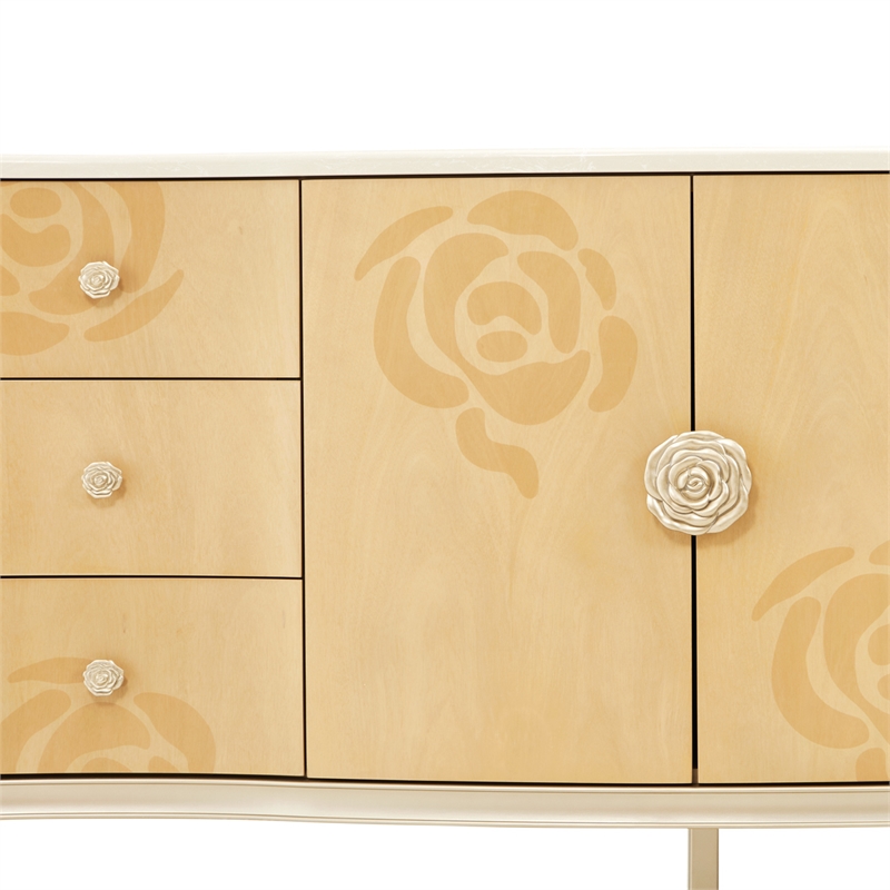Camellia Field Dresser & Mirror - Caramel