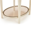 Camellia Field Oval End Table with Drawer - Caramel