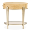 Camellia Field Oval End Table with Drawer - Caramel