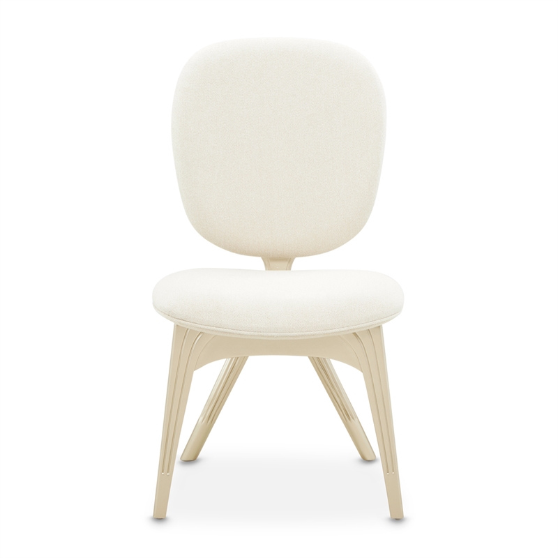 Camellia Field Chenille Vanity Chair - Cornsilk/Champagne
