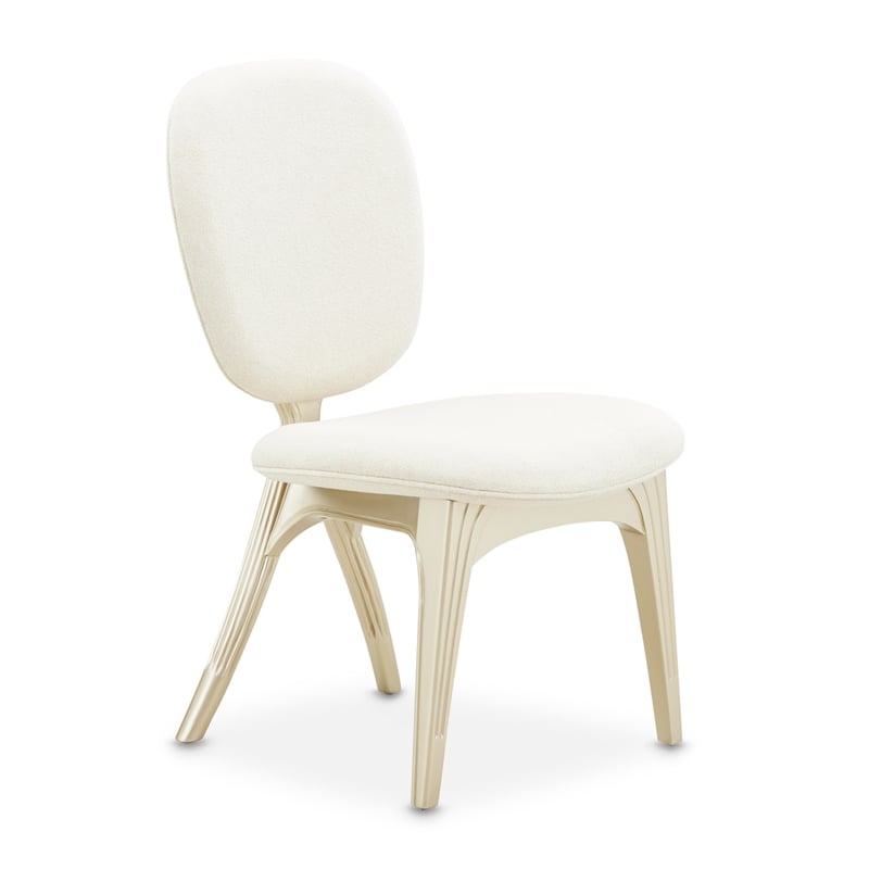 Camellia Field Chenille Vanity Chair - Cornsilk/Champagne