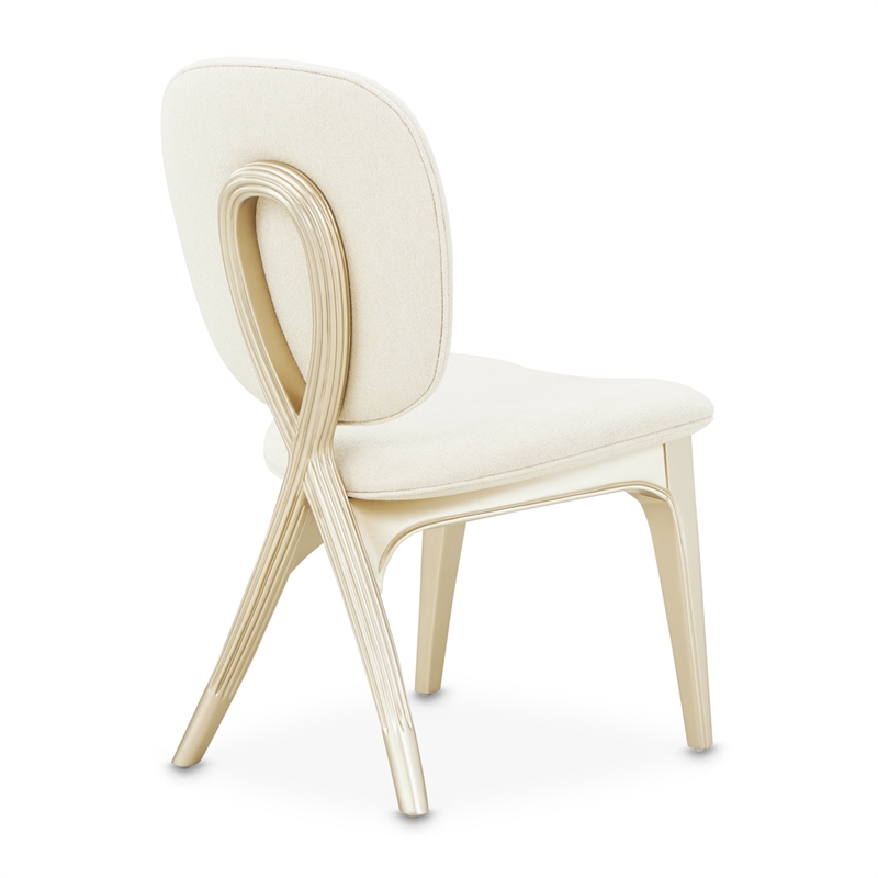 Camellia Field Chenille Vanity Chair - Cornsilk/Champagne