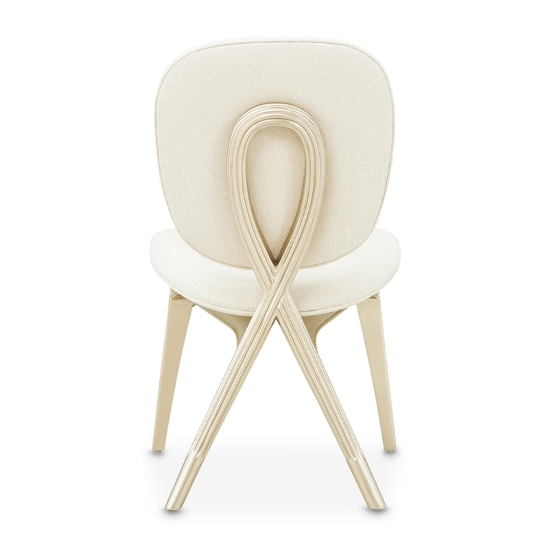 Camellia Field Chenille Vanity Chair - Cornsilk/Champagne