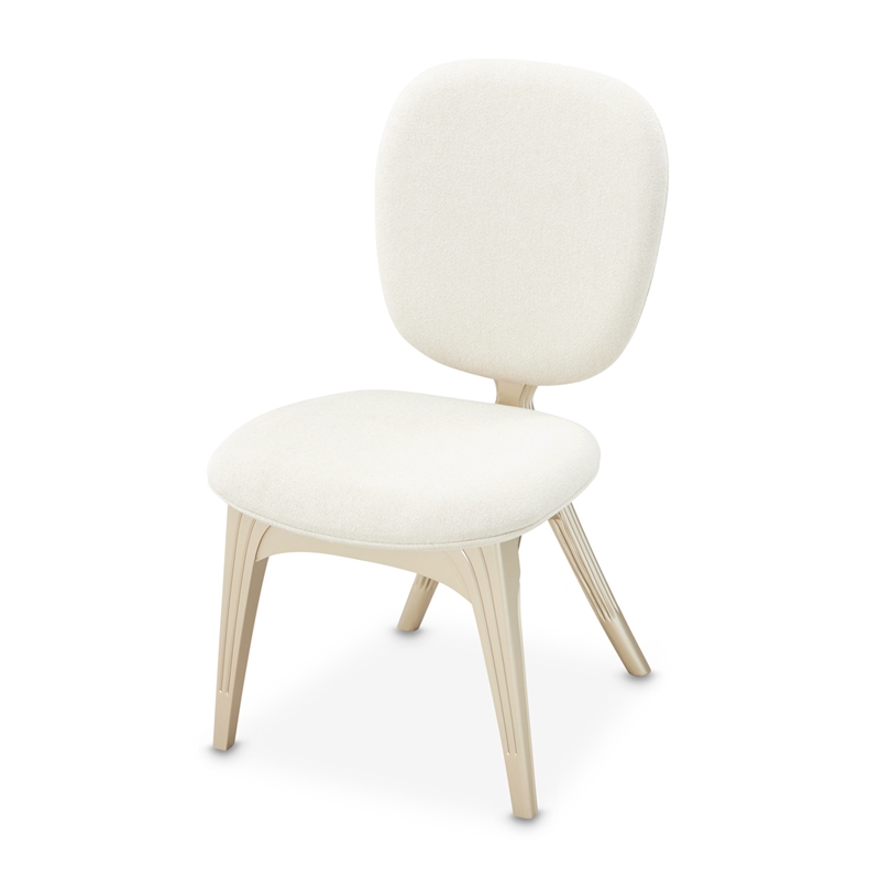 Camellia Field Chenille Vanity Chair - Cornsilk/Champagne