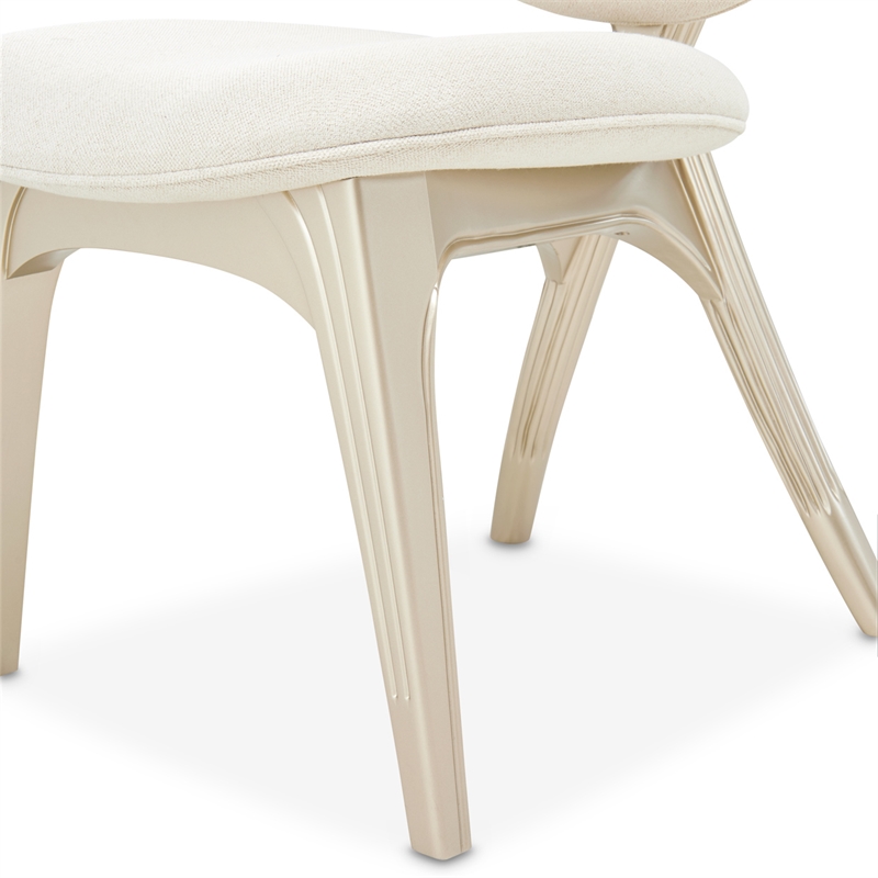 Camellia Field Chenille Vanity Chair - Cornsilk/Champagne