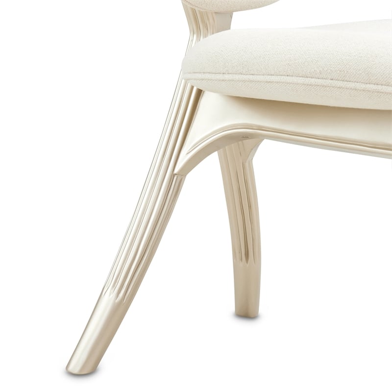 Camellia Field Chenille Vanity Chair - Cornsilk/Champagne