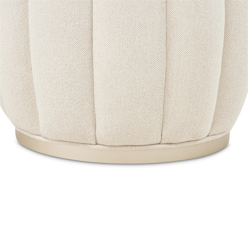 Camellia Field Round Accent Bench - Cornsilk/Caramel