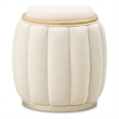 Camellia Field Round Accent Bench - Cornsilk/Caramel