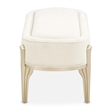 Camellia Field Chenille Accent Bench - Cornsilk/Champagne