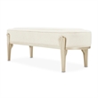 Camellia Field Chenille Accent Bench - Cornsilk/Champagne