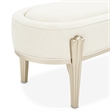 Camellia Field Chenille Accent Bench - Cornsilk/Champagne
